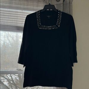 Style & Co. Black Studded Blouse